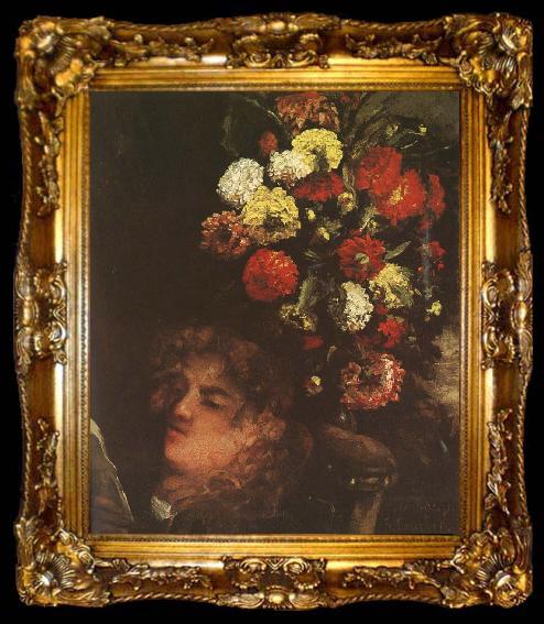 framed  Gustave Courbet Portrait of woman, ta009-2